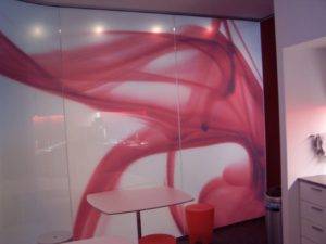 Digital print on frosted film for office partition