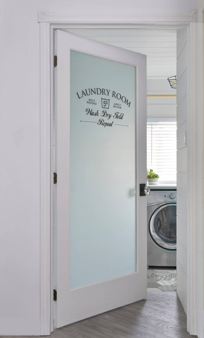 Frosted Glass Design Laundry Door