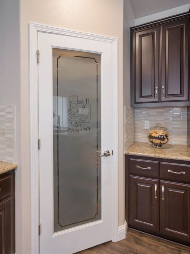 glass frosting on kitchen pantry door