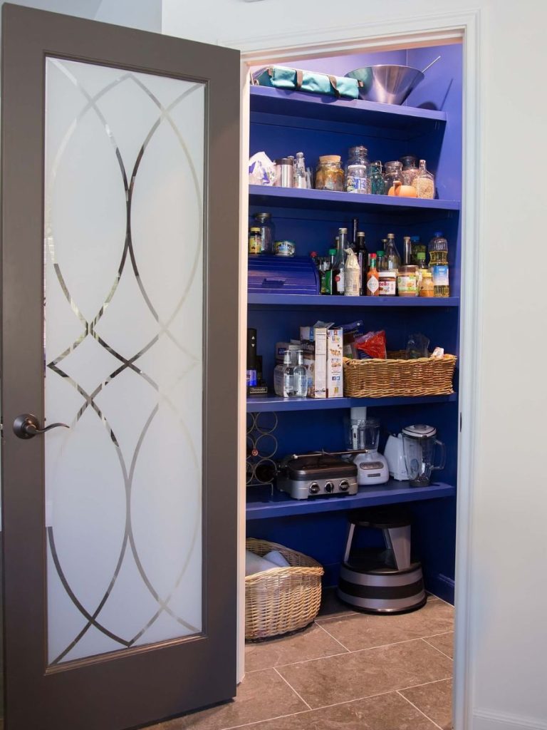 frosted glass pantry door design